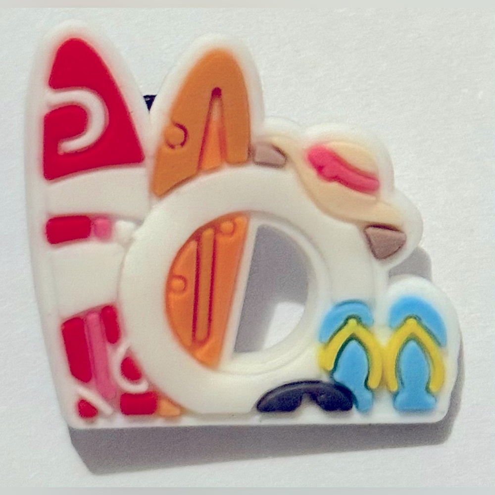(10 for $16) Surfing on the beach Croc Charm Jibbit Shoe Charm